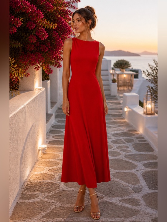Darya New York Dresses & Skirts - 🩵Elegant Red Sleeveless Maxi Dress